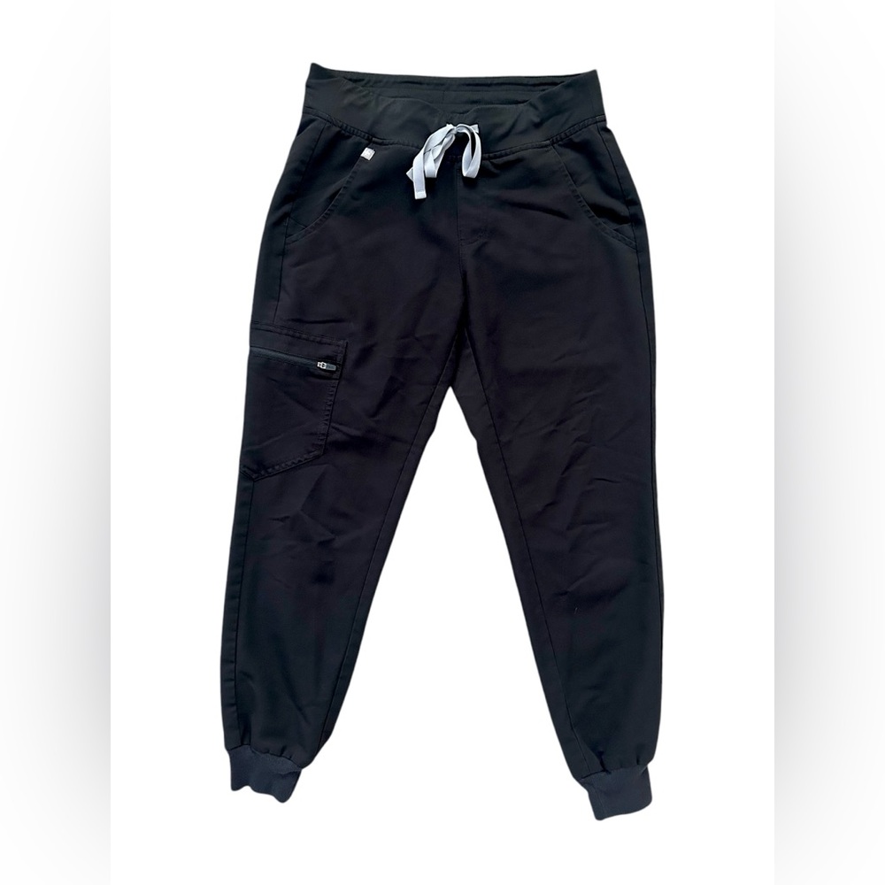 Figs Zamora Jogger Scrub Pants Size XS Petite W18SW2005P Black Medical